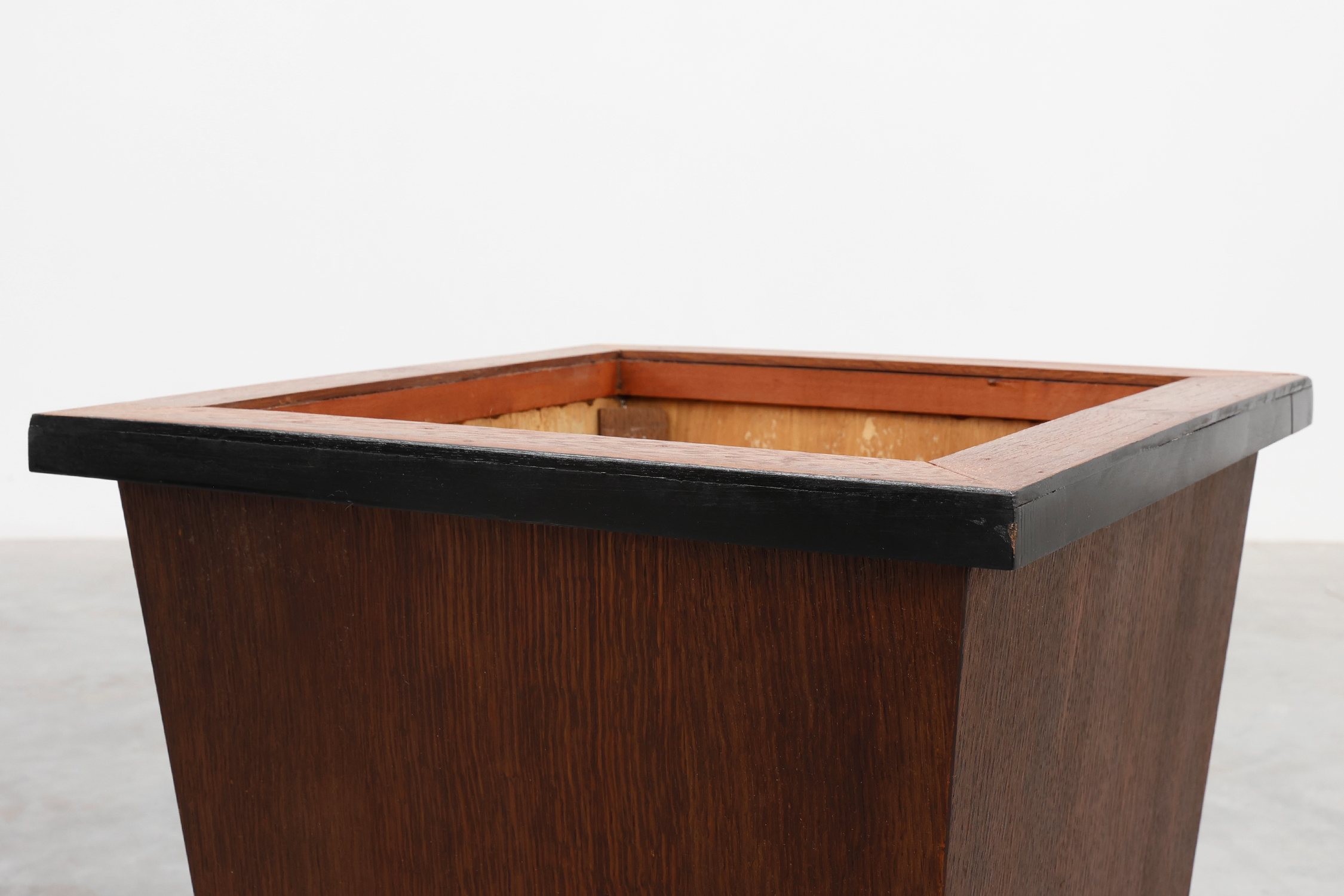 Pair large Art Deco geometric square oak planters, France 1930sthumbnail
